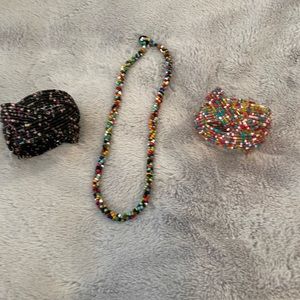 Beaded necklace and bracelets